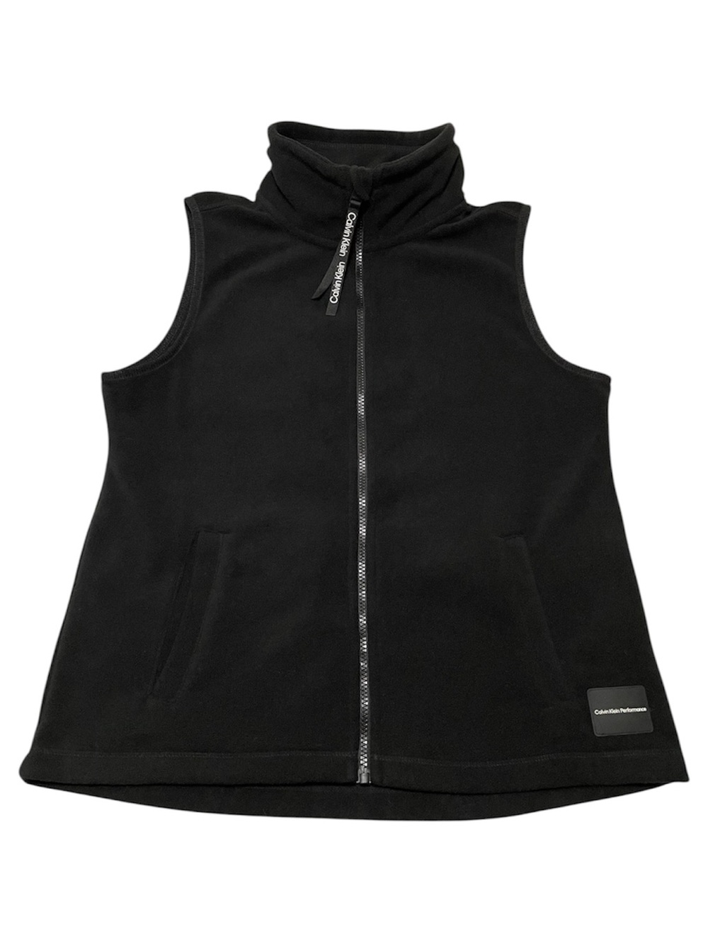 Calvin Klein Performance women's full-zip fleece vest in black size medium M